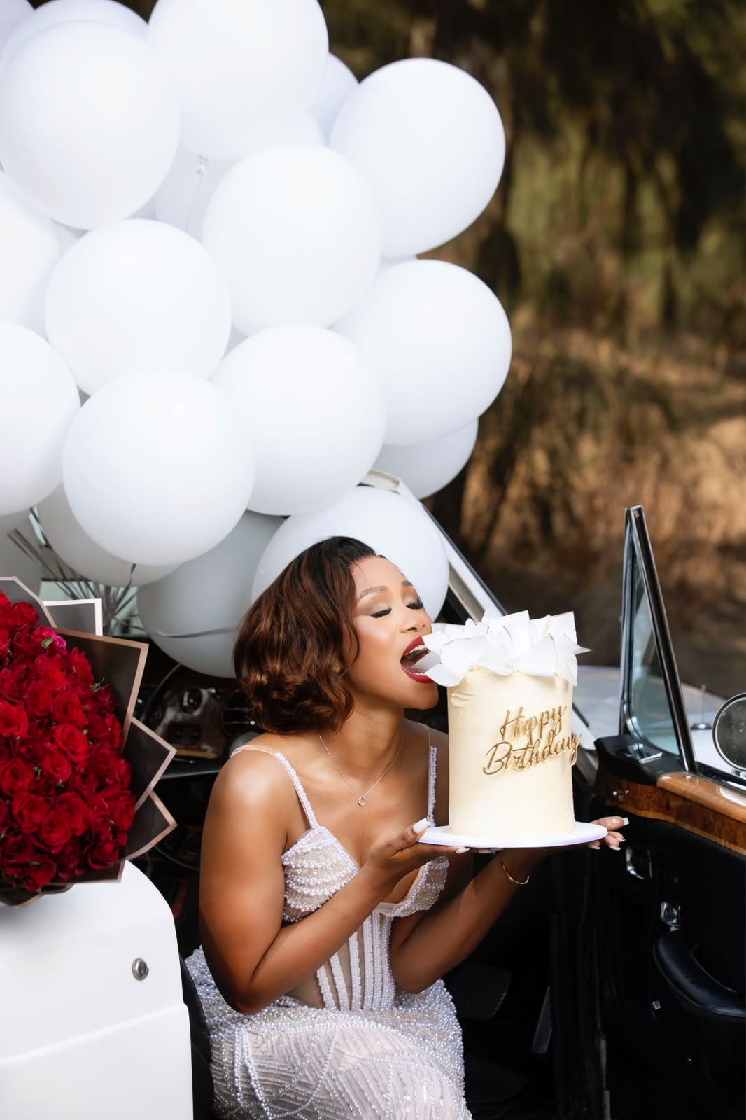 Cake cutting at a celebration